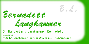 bernadett langhammer business card